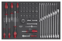 Kombinations- und Schraubenschlüsselsatz 1/4" SFS-M 55-tlg.