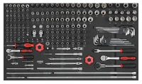 Nuss Kombinationssatz 1/4" und 3/8" SFS-L 185-tlg.
