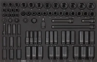 Nusssatz schlagschrauberfest 3/8" und 1/2" SFS-M 74-tlg.